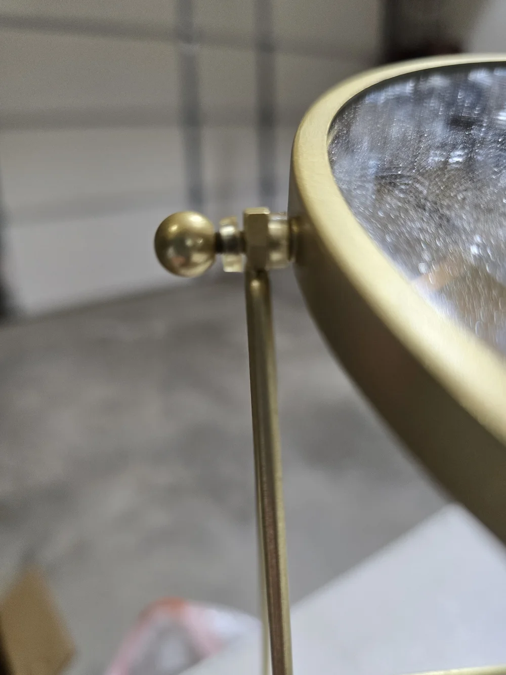 Gold Oval Freestanding Vanity Mirror